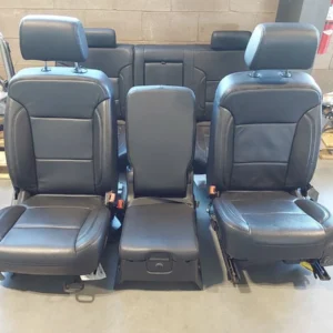 14-19 Chevy Silverado 1500 Crew Cab Front And Rear Seats Black Leather OEM AZ3